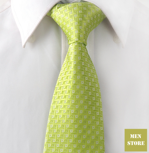     100 % ī  ũ  3 Ÿ 8cm  θ  Ƽ Ŷ Ÿ AT328/Green Yellow Patterns Men 100% Jacquard Woven Silk Handmade 3& Necktie 8 cm Neck